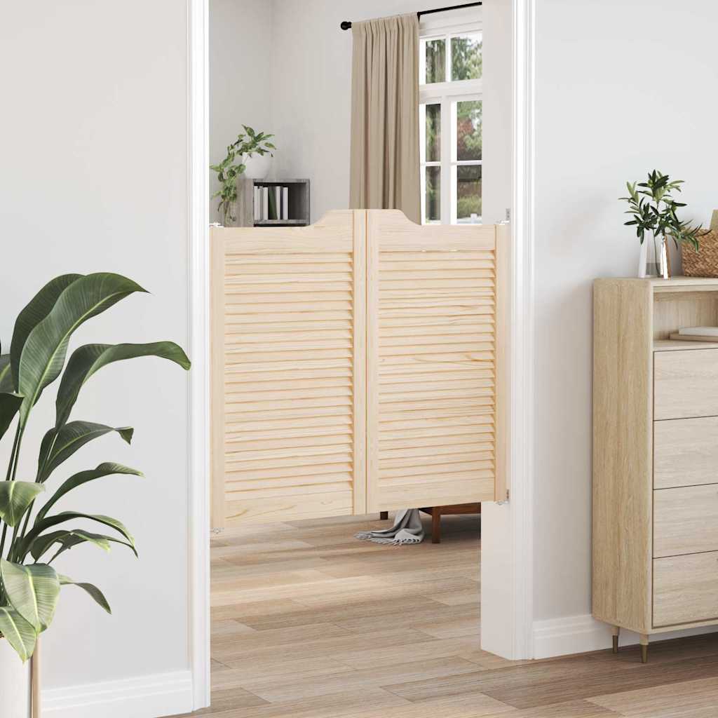 Porte a Battente 1-Paio Design a Lamelle 90x100cm Legno di Pino 4107132