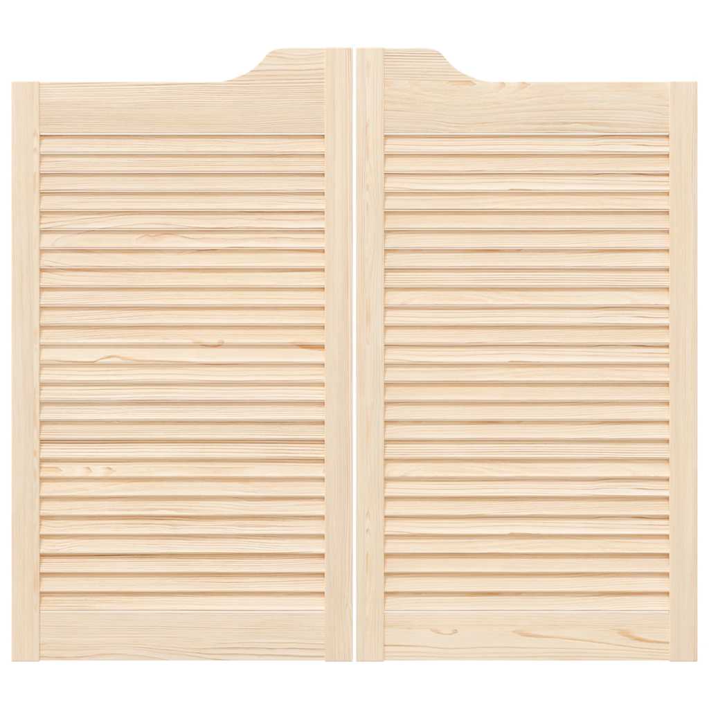 Porte a Battente 1-Paio Design a Lamelle 90x100cm Legno di Pino