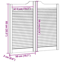 Porte a Battente 1-Paio Design a Lamelle 90x100cm Legno di Pino