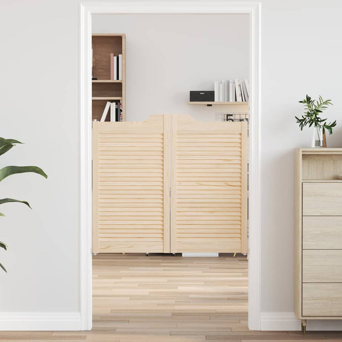 Porte a Battente 1-Paio Design a Lamelle 90x100cm Legno di Pino 4107132
