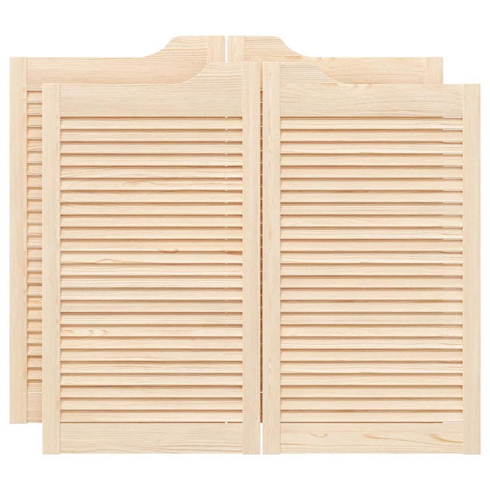 Porte a Battente 2-Paio Design a Lamelle 90x100cm Legno di Pino 4107133