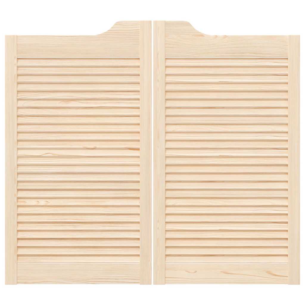 Porte a Battente 2-Paio Design a Lamelle 90x100cm Legno di Pino