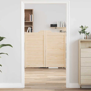 Porte a Battente 2-Paio Design a Lamelle 90x100cm Legno di Pino 4107133