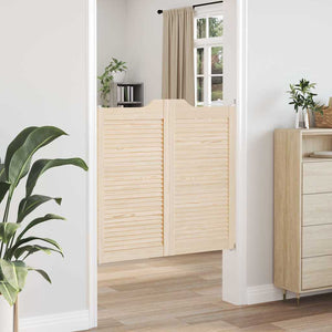Porte a Battente 1-Paio Design Lamelle 100x100 cm Legno di Pino 4107134