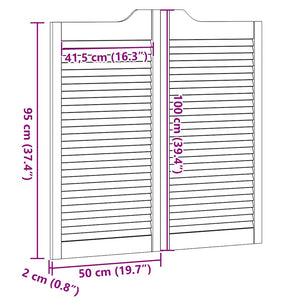vidaXL Porte a Battente 1-Paio Design Lamelle 100x100 cm Legno di Pino