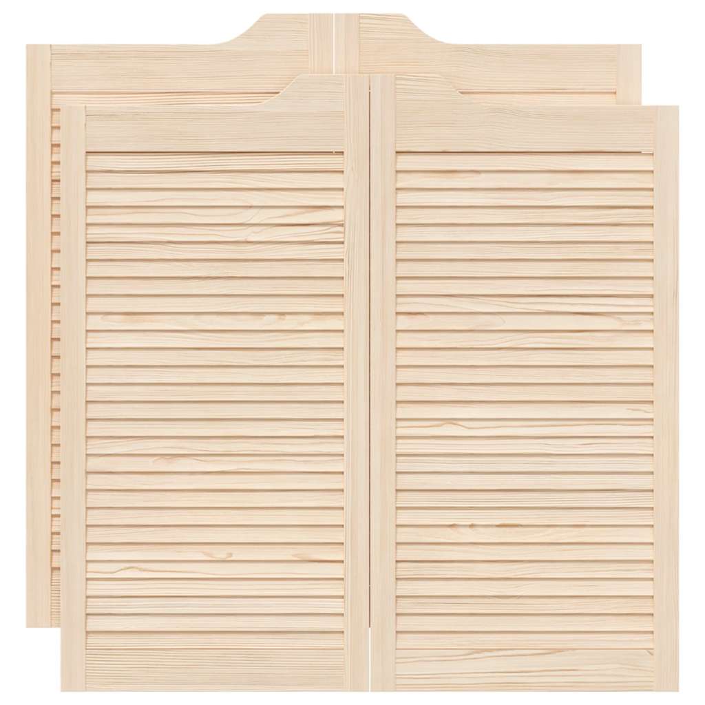 vidaXL Porte a Battente 2-Paio Design Lamelle 100x100 cm Legno di Pino
