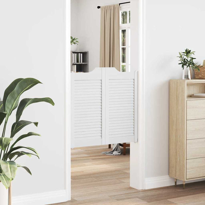 Porte a Battente 1-Paio Design a Lamelle Bianco 80x80 cm 4107136