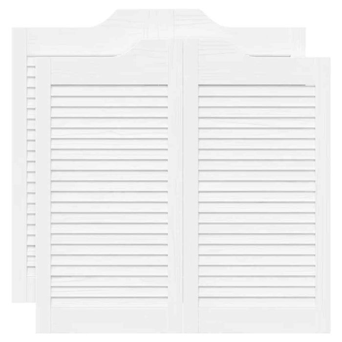 vidaXL Porte a Battente 2-Paio Design a Lamelle Bianco 80x80 cm