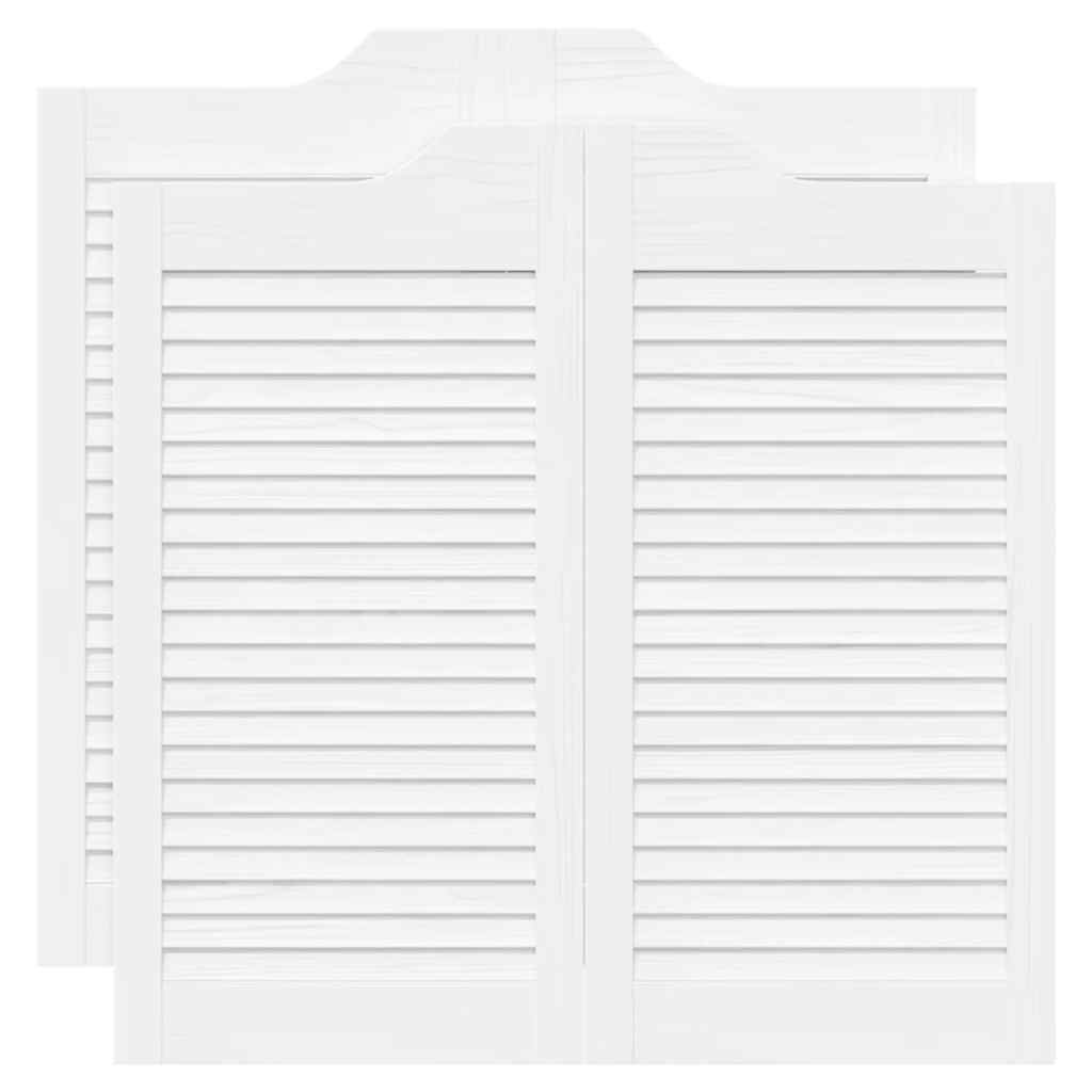 Porte a Battente 2-Paio Design a Lamelle Bianco 80x80 cm 4107137