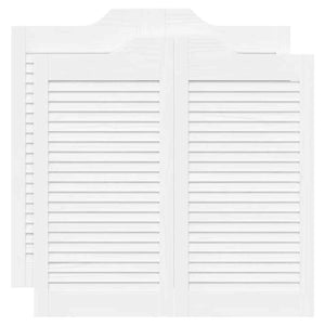 Porte a Battente 2-Paio Design a Lamelle Bianco 80x80 cm 4107137