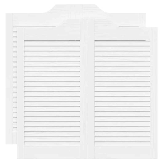 Porte a Battente 2-Paio Design a Lamelle Bianco 80x80 cm 4107137