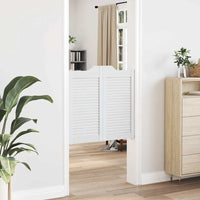 Porte a Battente 2-Paio Design a Lamelle Bianco 80x80 cm 4107137