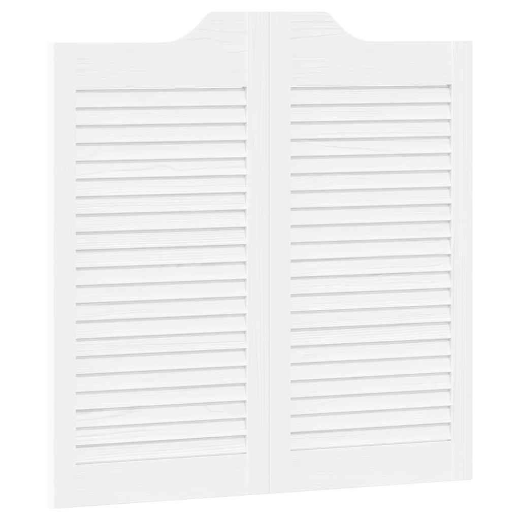 Porte a Battente 2-Paio Design a Lamelle Bianco 80x80 cm 4107137