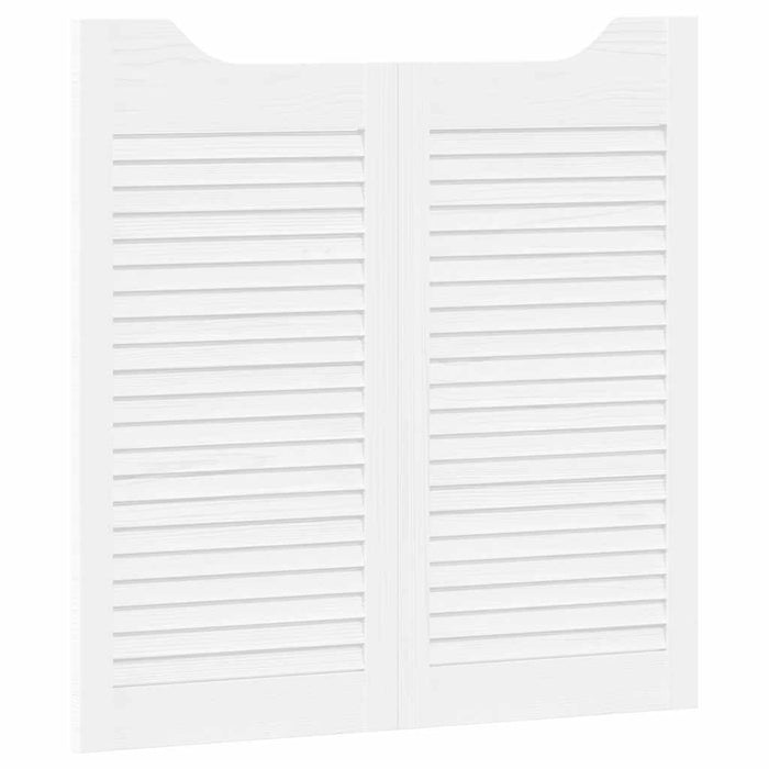 vidaXL Porte a Battente 2-Paio Design a Lamelle Bianco 80x80 cm