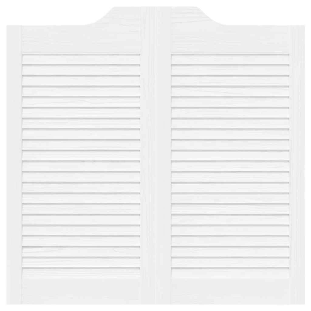 Porte a Battente 2-Paio Design a Lamelle Bianco 80x80 cm 4107137