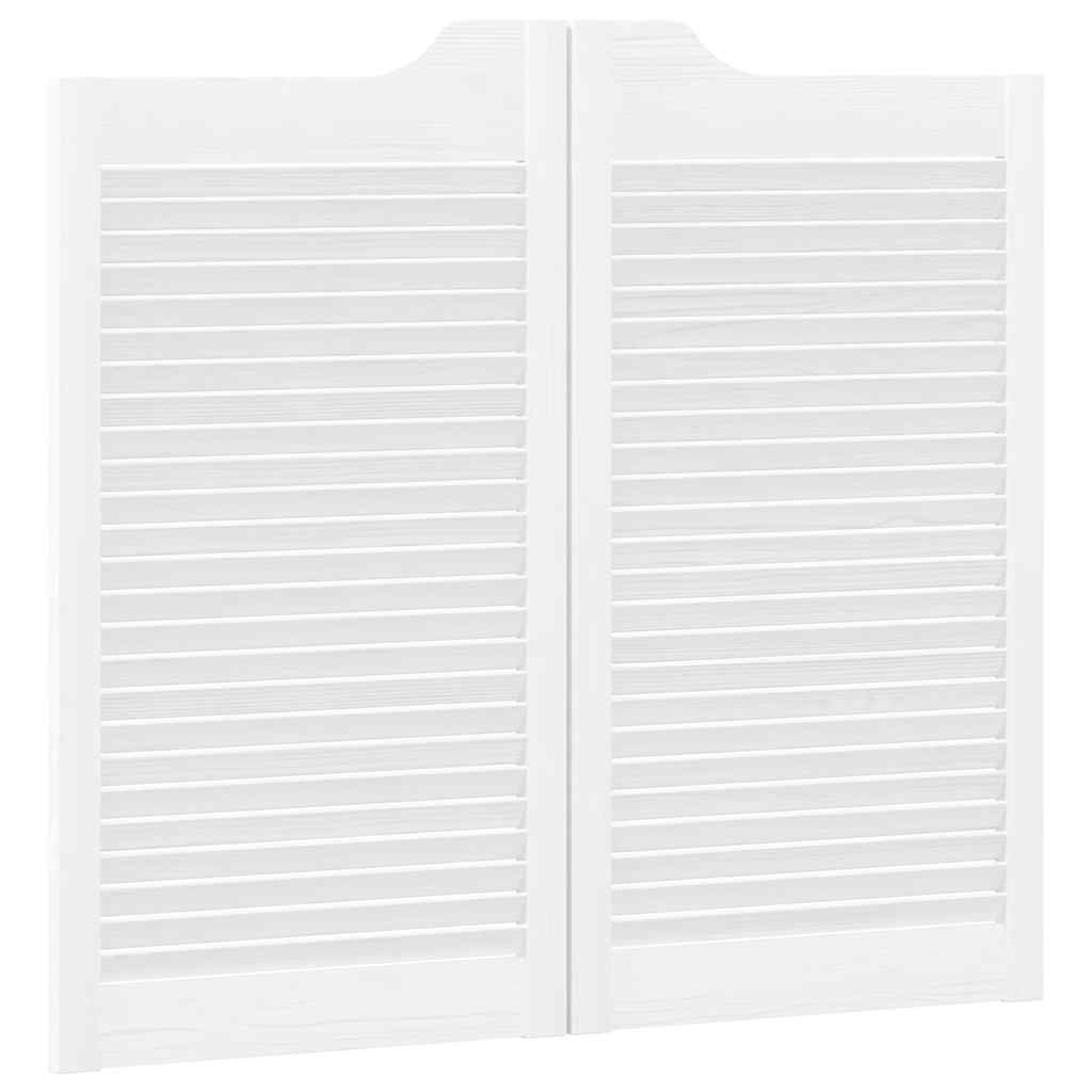 Porte a Battente 1-Paio Design a Lamelle Bianco 90x80 cm 4107138