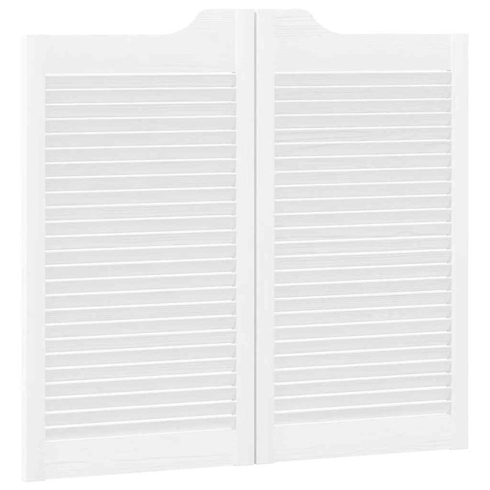 Porte a Battente 1-Paio Design a Lamelle Bianco 90x80 cm 4107138