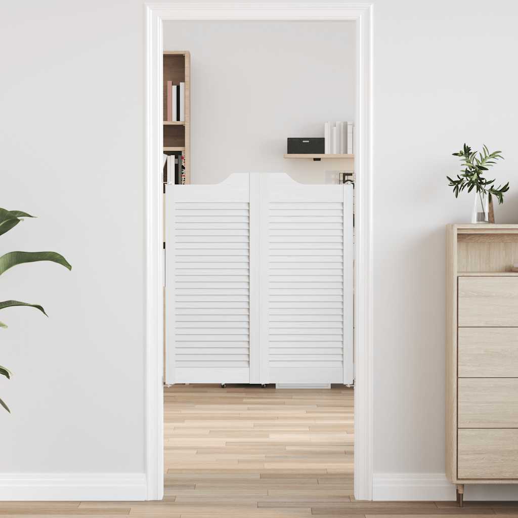 Porte a Battente 1-Paio Design a Lamelle Bianco 90x80 cm 4107138