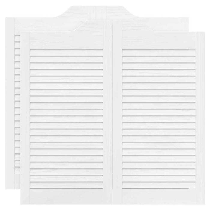 Porte a Battente 2-Paio Design a Lamelle Bianco 90x80 cm