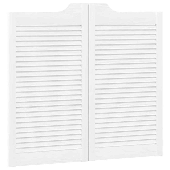 Porte a Battente 2-Paio Design a Lamelle Bianco 90x80 cm