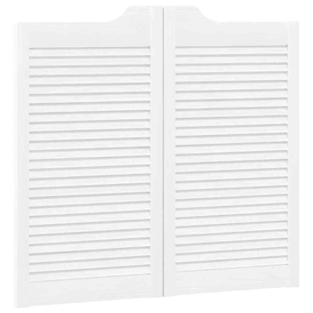 Porte a Battente 2-Paio Design a Lamelle Bianco 90x80 cm 4107139