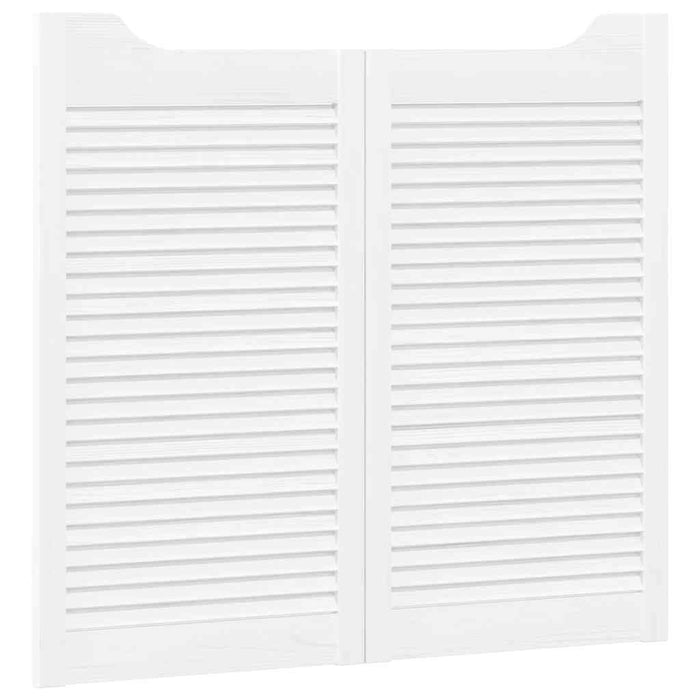 Porte a Battente 2-Paio Design a Lamelle Bianco 90x80 cm 4107139