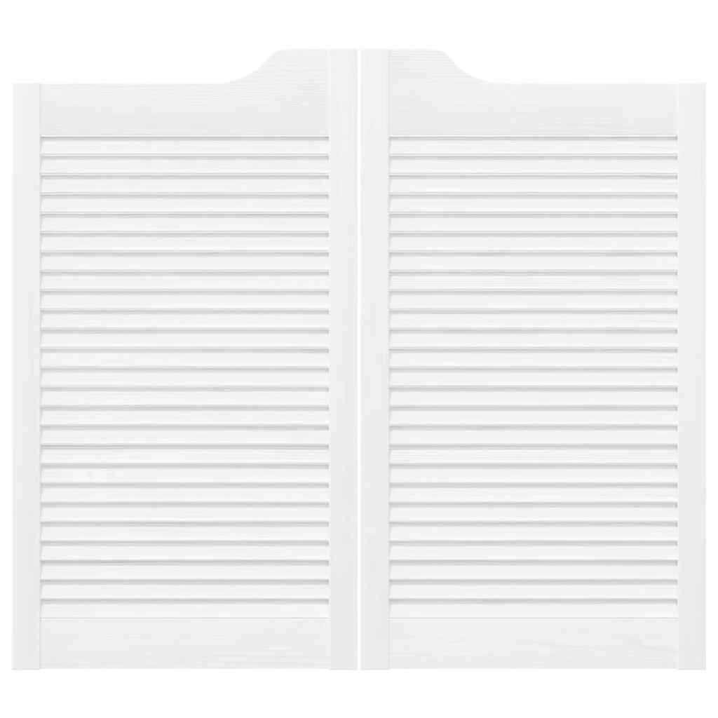 Porte a Battente 2-Paio Design a Lamelle Bianco 90x80 cm