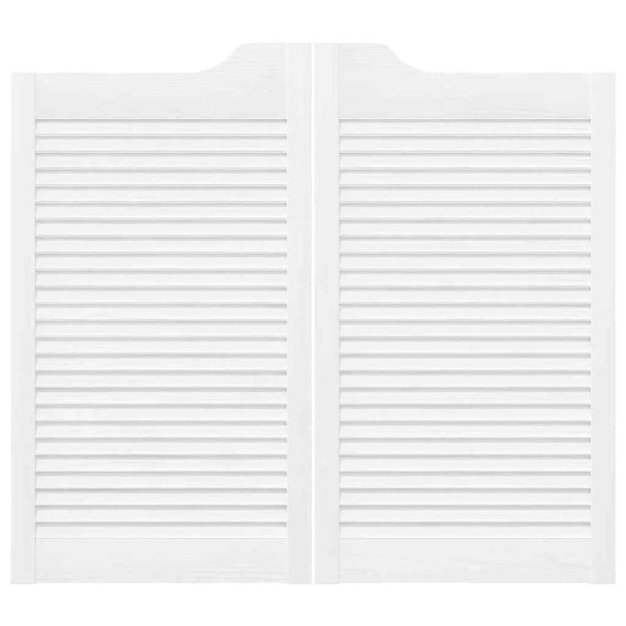 Porte a Battente 2-Paio Design a Lamelle Bianco 90x80 cm 4107139