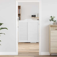 Porte a Battente 2-Paio Design a Lamelle Bianco 90x80 cm 4107139