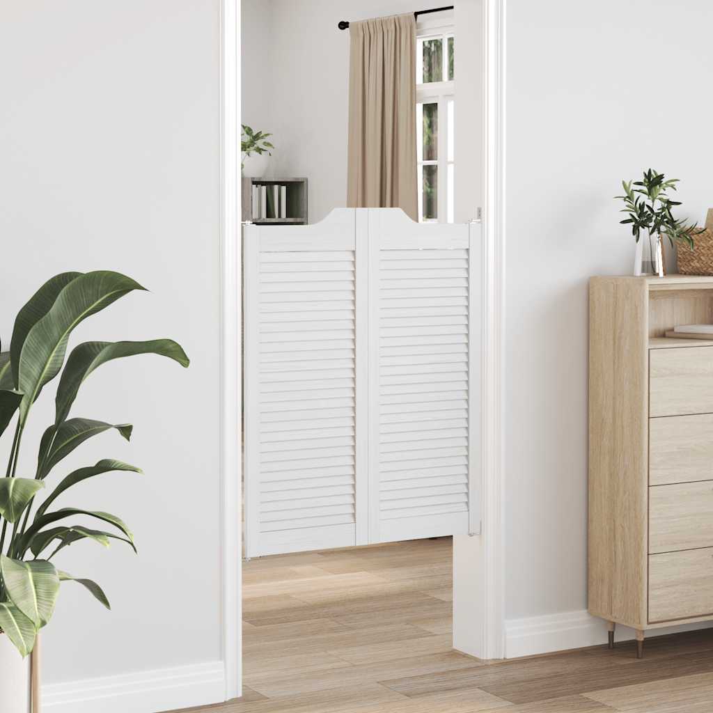 vidaXL Porte a Battente 1-Paio Design a Lamelle Bianco 100x80 cm