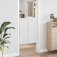 vidaXL Porte a Battente 1-Paio Design a Lamelle Bianco 100x80 cm