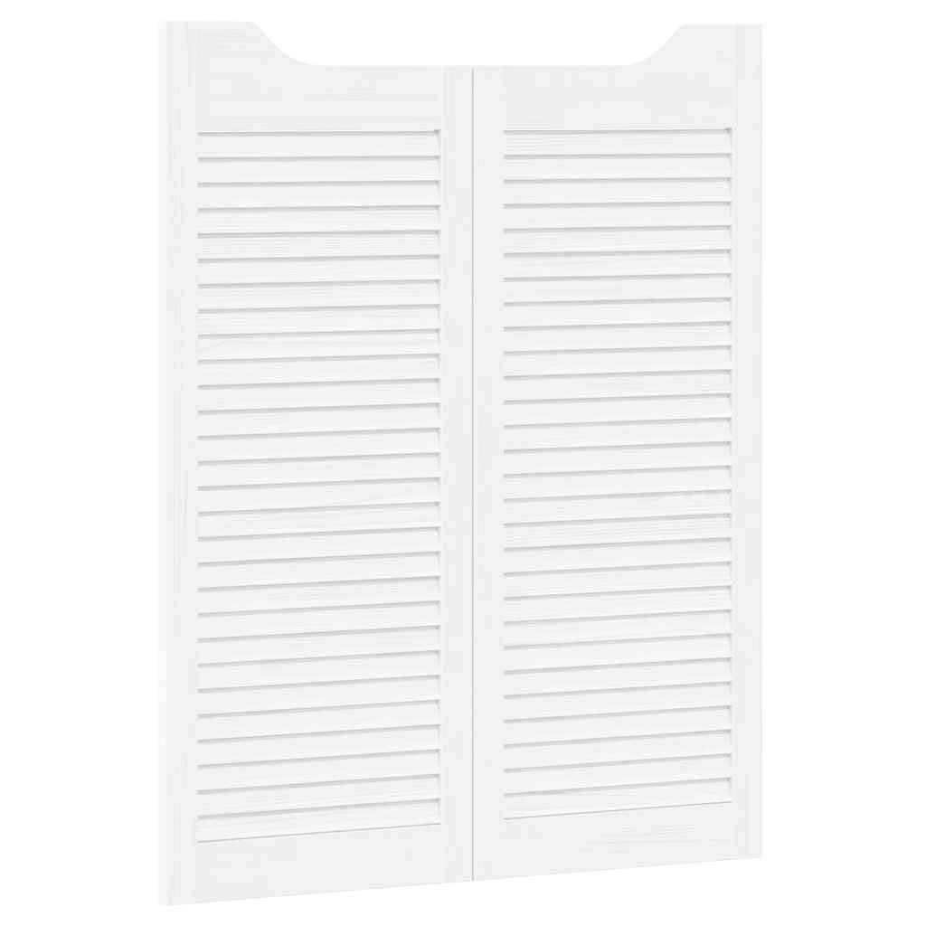 Porte a Battente 1-Paio Design a Lamelle Bianco 100x80 cm 4107140