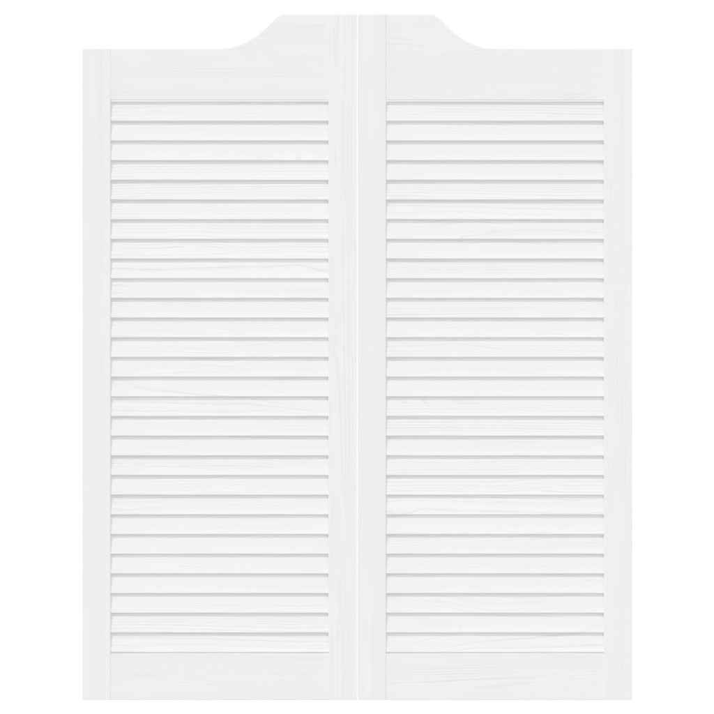 vidaXL Porte a Battente 1-Paio Design a Lamelle Bianco 100x80 cm