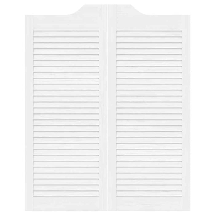 vidaXL Porte a Battente 1-Paio Design a Lamelle Bianco 100x80 cm