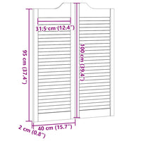 Porte a Battente 1-Paio Design a Lamelle Bianco 100x80 cm 4107140