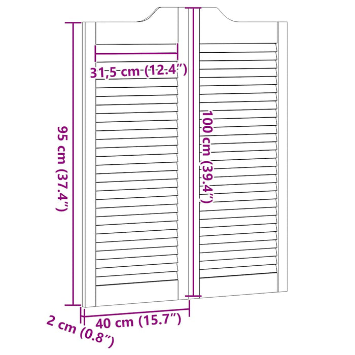 Porte a Battente 1-Paio Design a Lamelle Bianco 100x80 cm 4107140