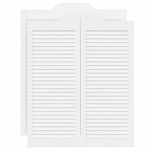 vidaXL Porte a Battente 2-Paio Design a Lamelle Bianco 100x80 cm