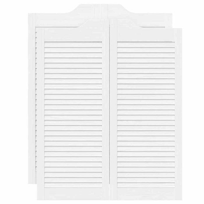 Porte a Battente 2-Paio Design a Lamelle Bianco 100x80 cm 4107141