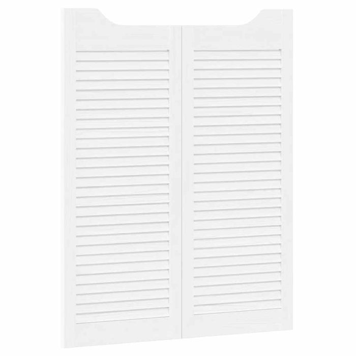 vidaXL Porte a Battente 2-Paio Design a Lamelle Bianco 100x80 cm