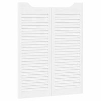 Porte a Battente 2-Paio Design a Lamelle Bianco 100x80 cm 4107141