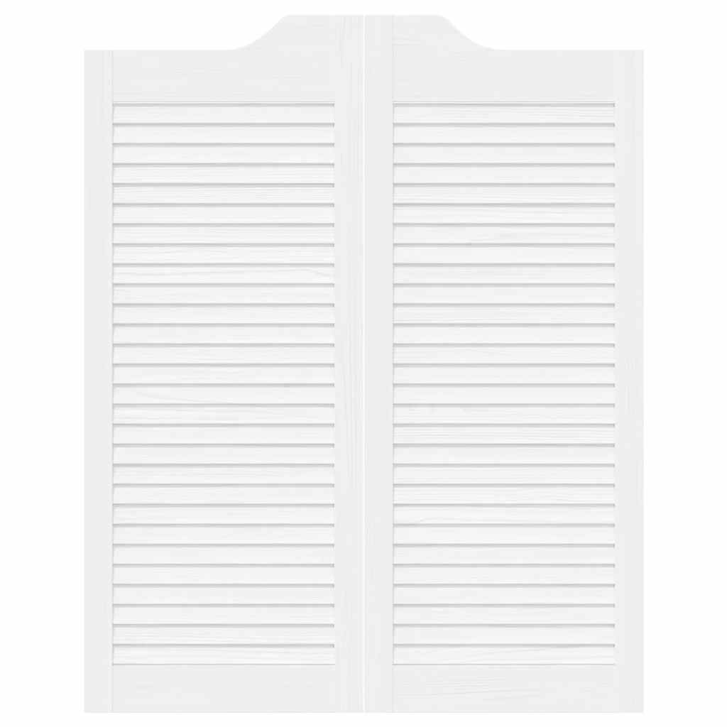 vidaXL Porte a Battente 2-Paio Design a Lamelle Bianco 100x80 cm