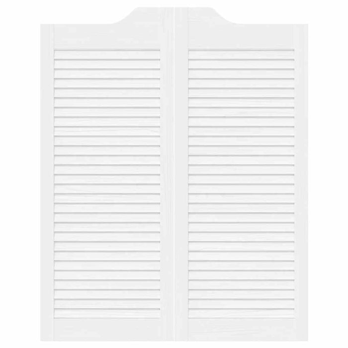 Porte a Battente 2-Paio Design a Lamelle Bianco 100x80 cm 4107141