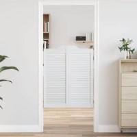 vidaXL Porte a Battente 2-Paio Design a Lamelle Bianco 100x80 cm