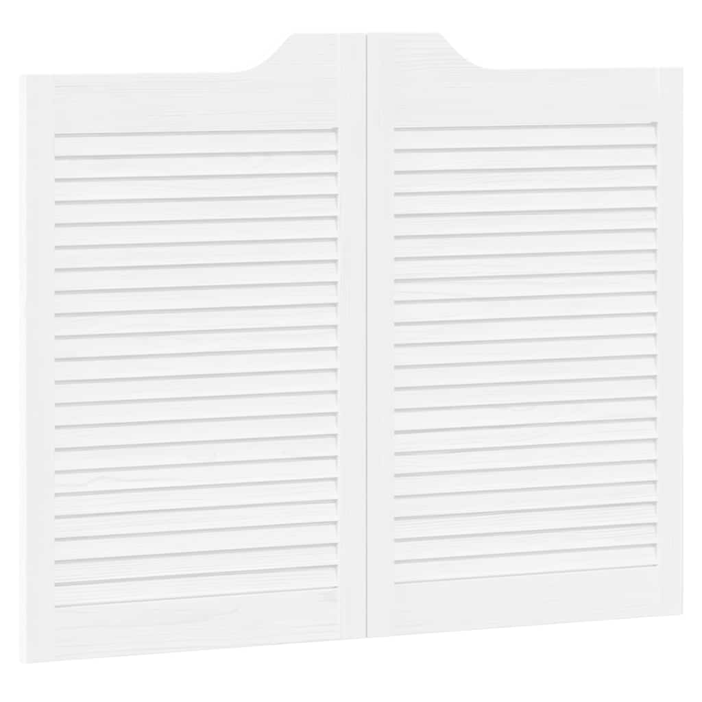 vidaXL Porte a Battente 1-Paio Design a Lamelle Bianco 80x100 cm