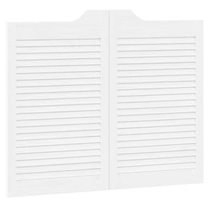 Porte a Battente 1-Paio Design a Lamelle Bianco 80x100 cm 4107142