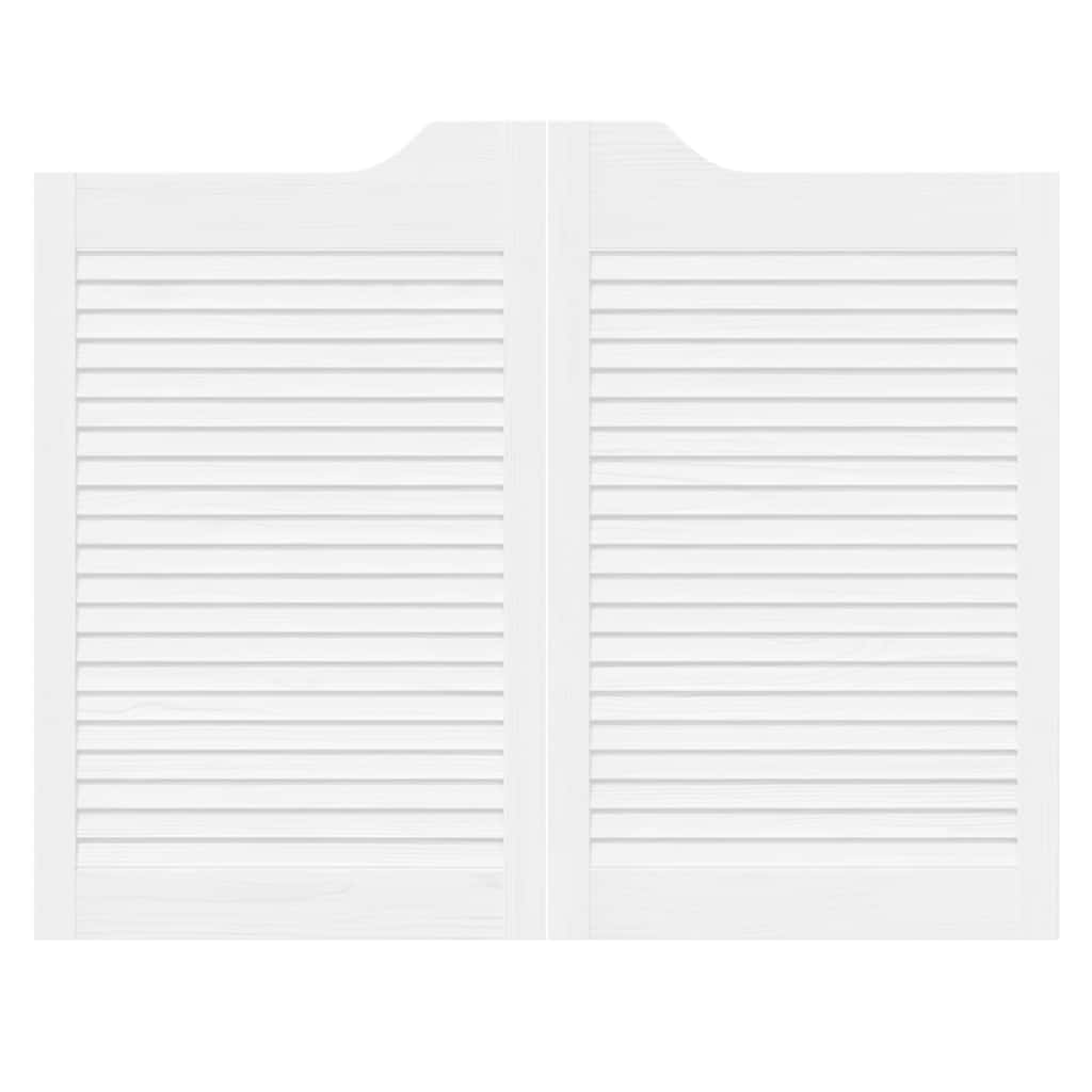 Porte a Battente 1-Paio Design a Lamelle Bianco 80x100 cm 4107142