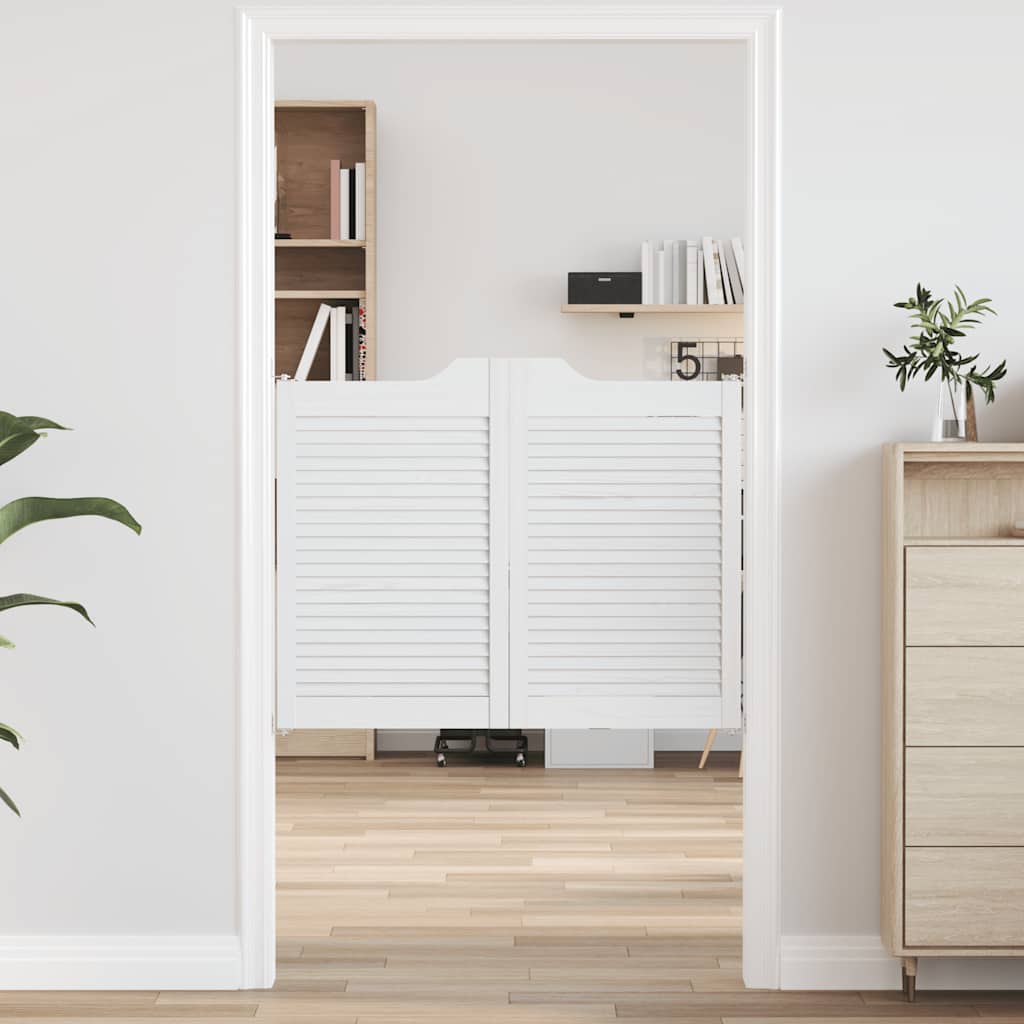 Porte a Battente 1-Paio Design a Lamelle Bianco 80x100 cm 4107142