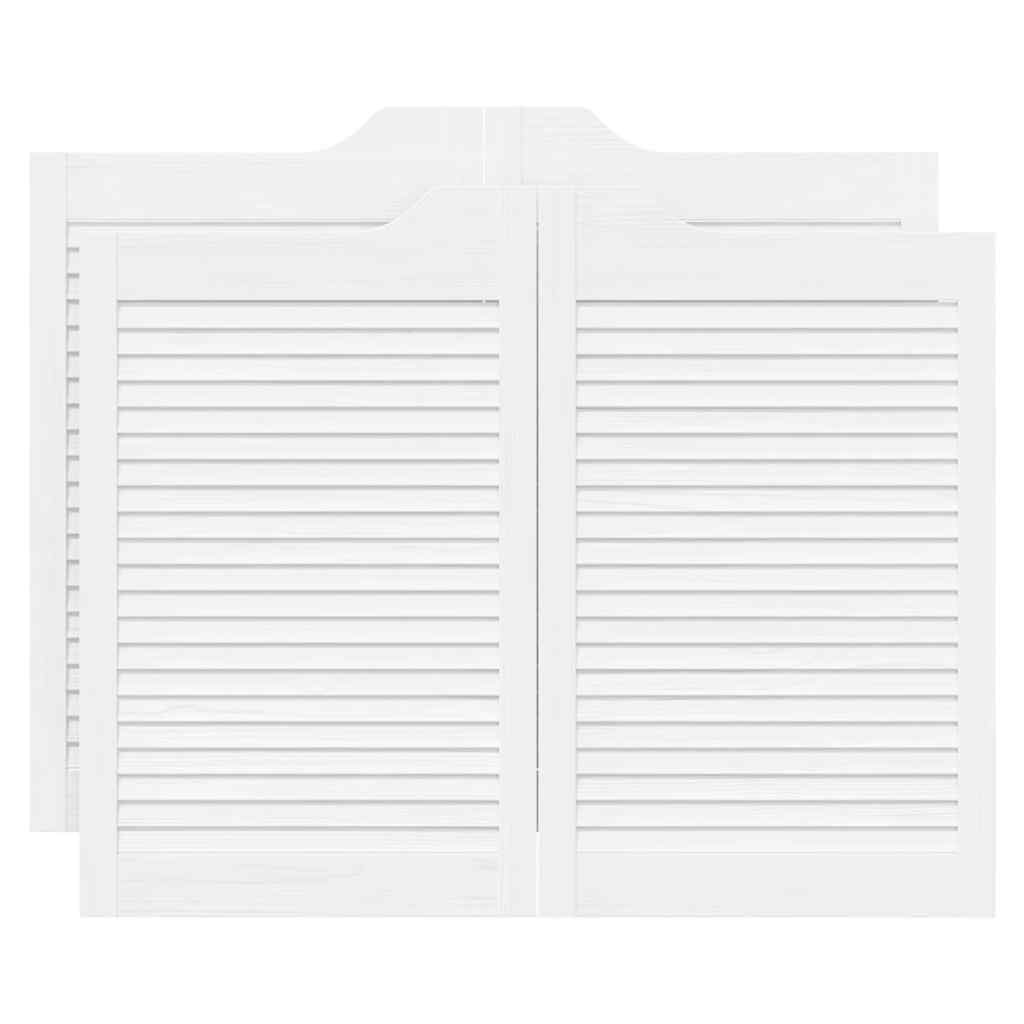 vidaXL Porte a Battente 2-Paio Design a Lamelle Bianco 80x100 cm