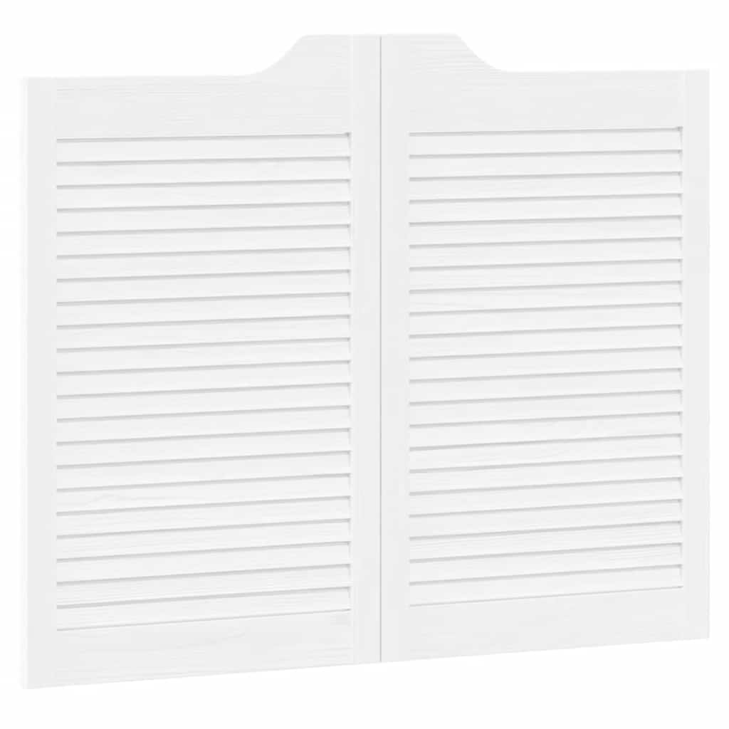 Porte a Battente 2-Paio Design a Lamelle Bianco 80x100 cm 4107143