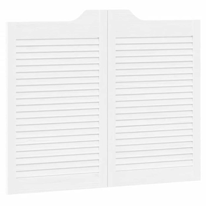 Porte a Battente 2-Paio Design a Lamelle Bianco 80x100 cm 4107143